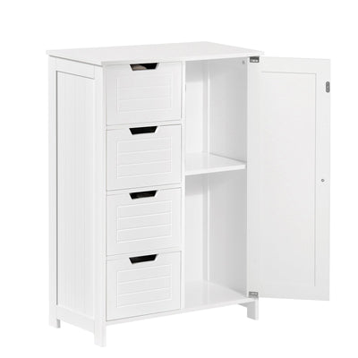 SoBuy BZR37-W Meuble Bas Meuble Colonne Placard de Rangement Armoire pour Cuisine, Salle de Bain, Toilette, Commode de salle 