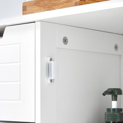 SoBuy BZR37-W Meuble Bas Meuble Colonne Placard de Rangement Armoire pour Cuisine, Salle de Bain, Toilette, Commode de salle de bain
