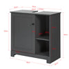 SoBuy BZR38-DG Meuble sous-Lavabo Dessous de Lavabo ou Evier Meuble de Salle de Bain Vasque à 1 Porte et 2 Étagères
