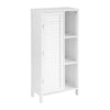SoBuy BZR39-W Dulap înalt de baie – Dulap de baie îngust cu ușă cu lamele și 3 rafturi – Dulap de depozitare pentru bucătărie, toaletă, alb, 48 x 96 x 24 cm