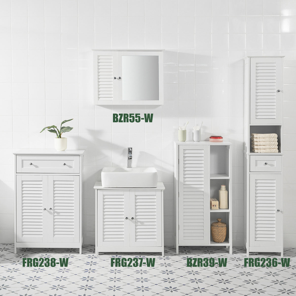 SoBuy BZR39-W Dulap înalt de baie – Dulap de baie îngust cu ușă cu lamele și 3 rafturi – Dulap de depozitare pentru bucătărie, toaletă, alb, 48 x 96 x 24 cm