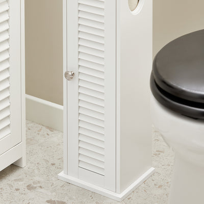 SoBuy BZR49-W Suport hârtie igienică, Dulap hârtie igienică, Suport perie WC