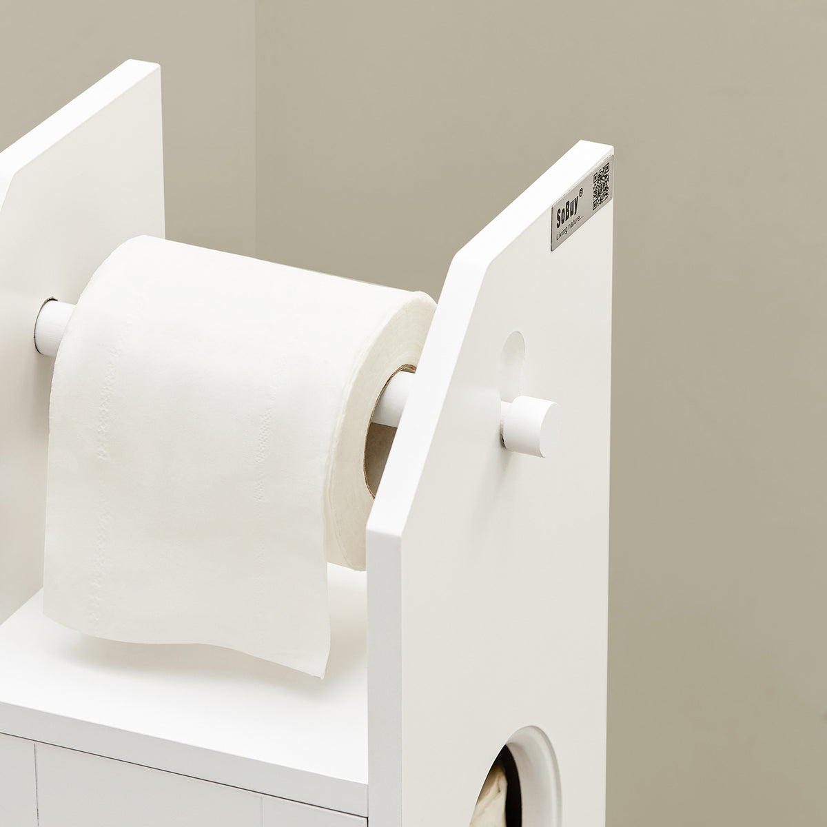 SoBuy BZR49-W Suport hârtie igienică, Dulap hârtie igienică, Suport perie WC
