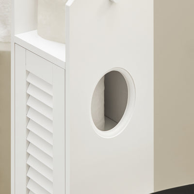 SoBuy BZR49-W Suport hârtie igienică, Dulap hârtie igienică, Suport perie WC