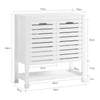 SoBuy BZR50-W Meuble Bas de Salle de Bain Armoire de Salle de Bain sur Pieds avec 1 Compartiment Ouvert et 2 Portes Meuble de Rangement