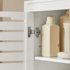 SoBuy BZR50-W Meuble Bas de Salle de Bain Armoire de Salle de Bain sur Pieds avec 1 Compartiment Ouvert et 2 Portes Meuble de Rangement