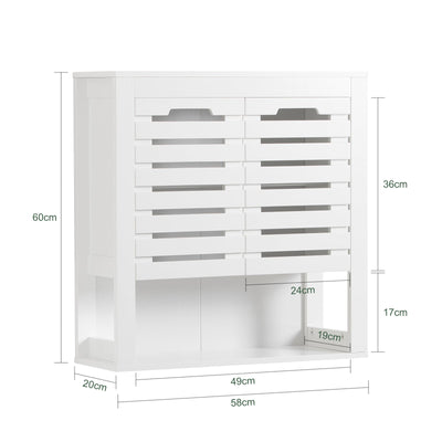 SoBuy BZR51-W Meuble Haut Armoire de Toilettes Salle de Bain Suspendue Placard Commode Murale Armoire à Pharmacie