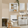 SoBuy Unitate de perete cu două sclipiri, dulap de perete pentru baie, dulap de perete pentru bucătărie, alb, 58x20x60cm, BZR51-W