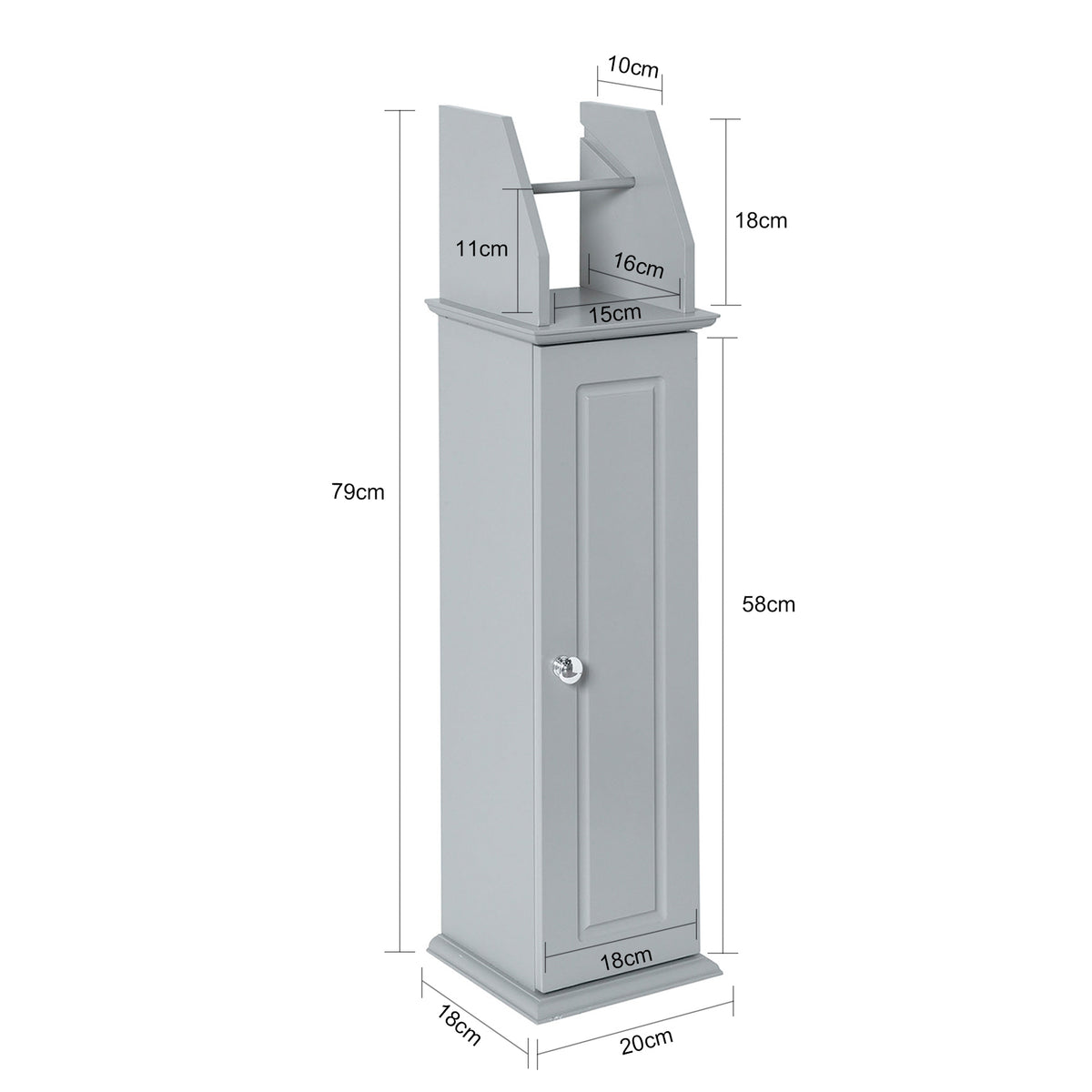 SoBuy BZR53-HG Support Papier Toilette Armoire Toilettes Porte Brosse WC