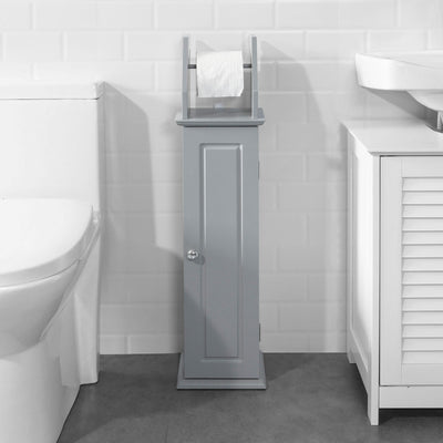 SoBuy BZR53-HG Support Papier Toilette Armoire Toilettes Porte Brosse WC
