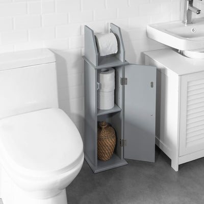 SoBuy BZR53-HG Support Papier Toilette Armoire Toilettes Porte Brosse WC