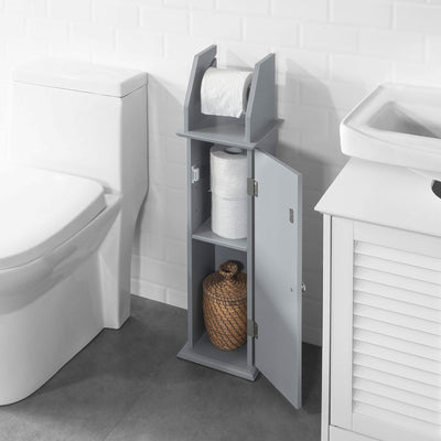 SoBuy BZR53-HG Support Papier Toilette Armoire Toilettes Porte Brosse WC
