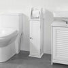 SoBuy Suport de hârtie înaltă de la sol, cabinet de baie, economisire baie, dulap lateral alb, BZR53-W
