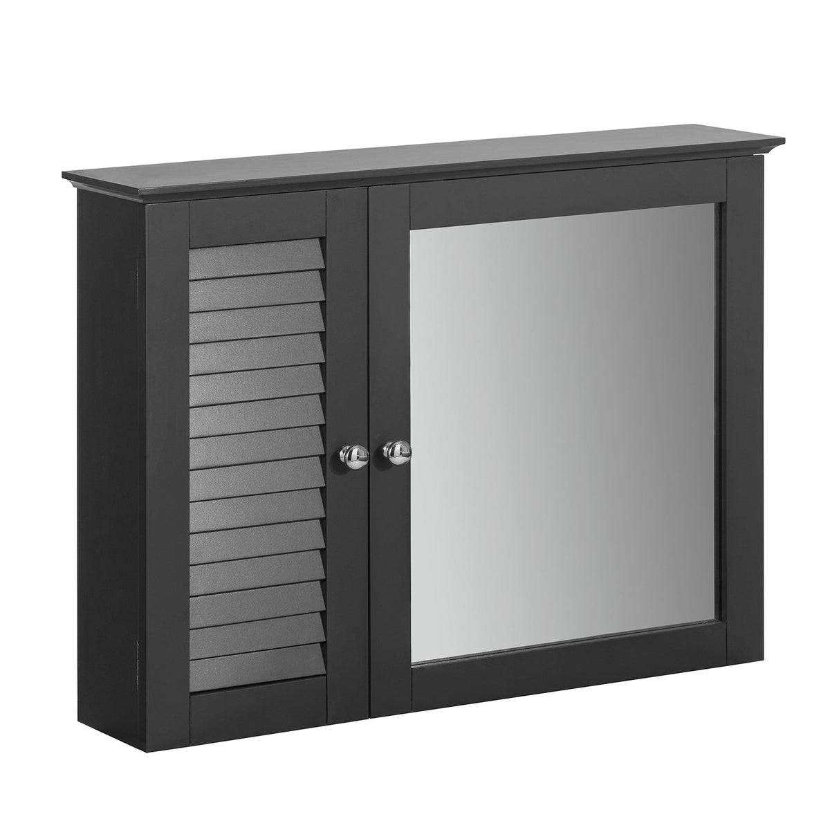 SoBuy BZR55-DG Armoire Miroir Meuble Haut de Salle de Bain Armoire Suspendue avec Porte Miroir Commode Meuble de Range