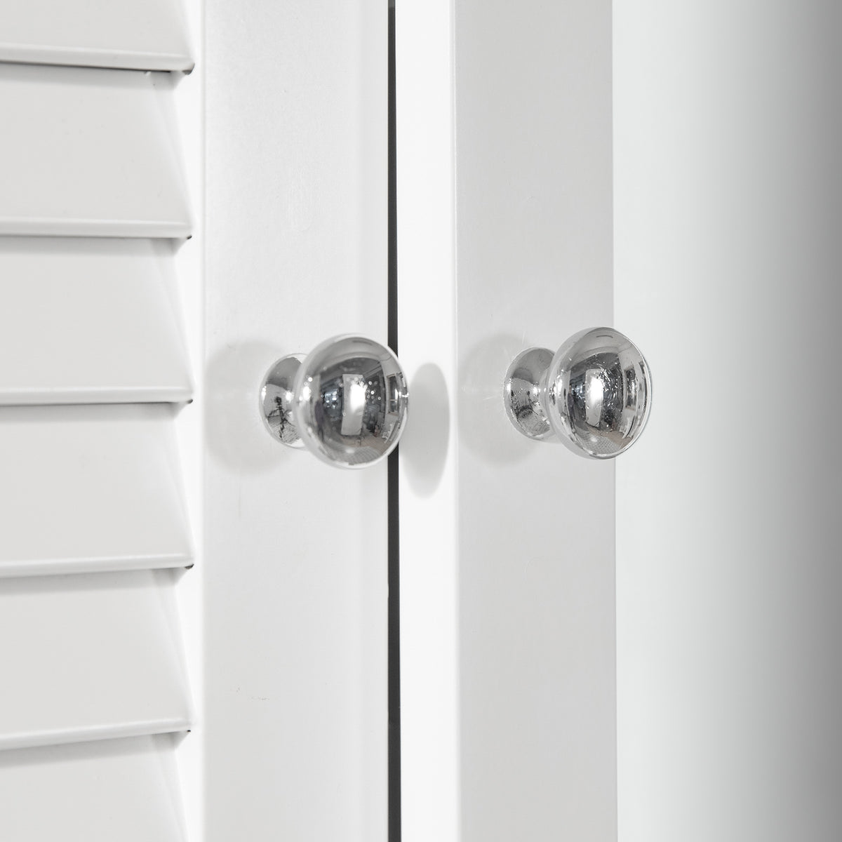 SoBuy BZR55-W Dulap cu oglindă suspendat pentru baie, cu ușă tip oglindă, comodă, mobilier de depozitare