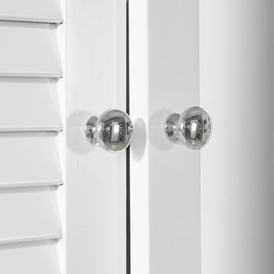 SoBuy BZR55-W Dulap cu oglindă suspendat pentru baie, cu ușă tip oglindă, comodă, mobilier de depozitare
