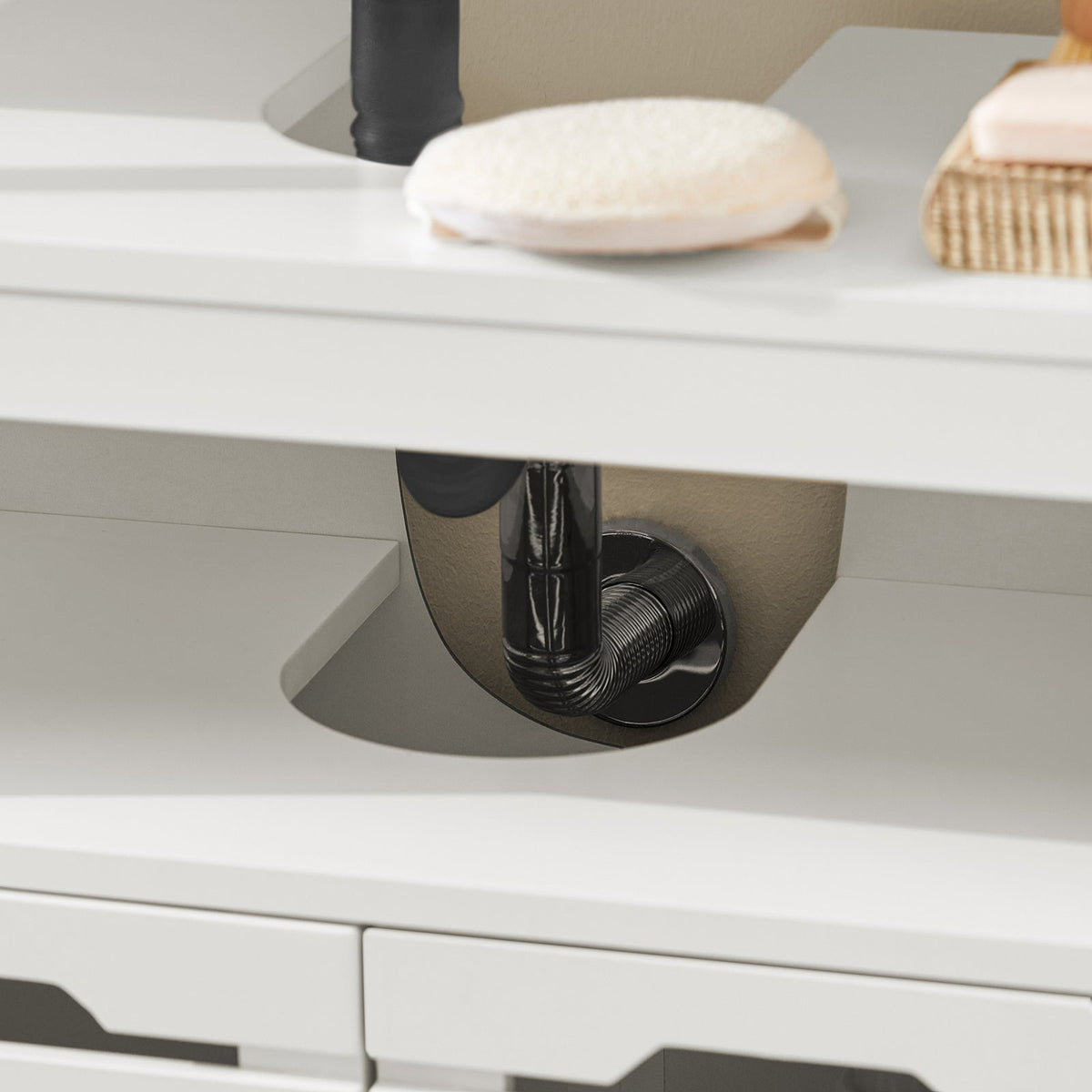 SoBuy BZR58-W Meuble sous-Lavabo, Meuble sur Pieds de Salle de Bain, Meuble sous-Vasque, Armoire Salle de Bain