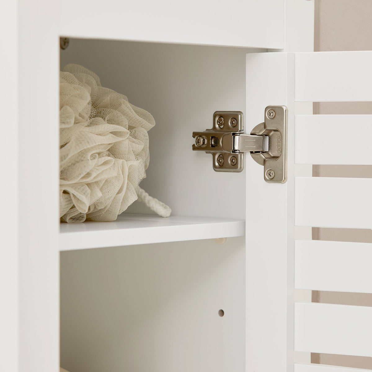 SoBuy BZR59-W Meuble Colonne de Salle de Bain, Armoire Haute, Placard de Rangement, Étagère de Rangement