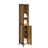 SoBuy BZR62-PF Dulap Colonial Vintage pentru Baie 30x168x28 cm – Dulap Îngust cu 3 Compartimente Deschise și 1 Ușă – Dulap de Depozitare pentru Toaletă sau Baie, Stil Industrial