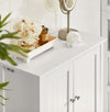 SoBuy BZR64-W Meuble Armoire Meuble Bas Salle de Bains Placard de Rangement, Commode avec 2 Portes et 2 Paniers Amovibles