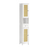 SoBuy BZR70-W Dulap înalt, Comodă, Dulap de baie pe picioare, Rattan sintetic