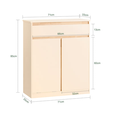SoBuy BZR79-MI Meuble Bas de Salle de Bain avec Bac à Linge Amovible Armoire à Linge Commode Armoire Toilette avec Panier à Linge