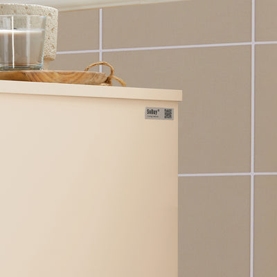 SoBuy BZR79-MI Meuble Bas de Salle de Bain avec Bac à Linge Amovible Armoire à Linge Commode Armoire Toilette avec Panier à Linge