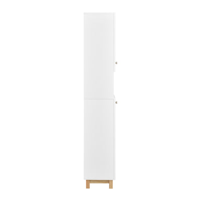 SoBuy BZR91-W Meuble Colonne de Salle de Bain avec 6 Compartiments de Rangement, Placard Armoire Haute, Étagère de Rangement