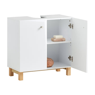 SoBuy BZR92-W Meuble sous Lavabo, Meuble sous évier, Meuble sous Vasque, Armoire Salle de Bain, Placard de Rangement