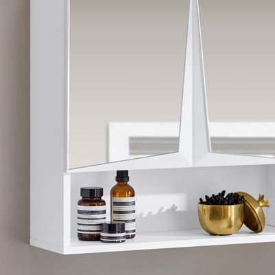 SoBuy BZR94-W Meuble Haut de Salle de Bain Meuble Mural Armoire Suspendue Placard de Rangement Toilettesl