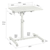 SoBuy FBT07N6-W Table de Lit Canapé Table Roulante avec 2 plateaux inclinables – Blanc