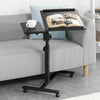 SoBuy FBT07N6-SCH Table de Lit Canapé Table Roulante avec 2 plateaux inclinables – Noir