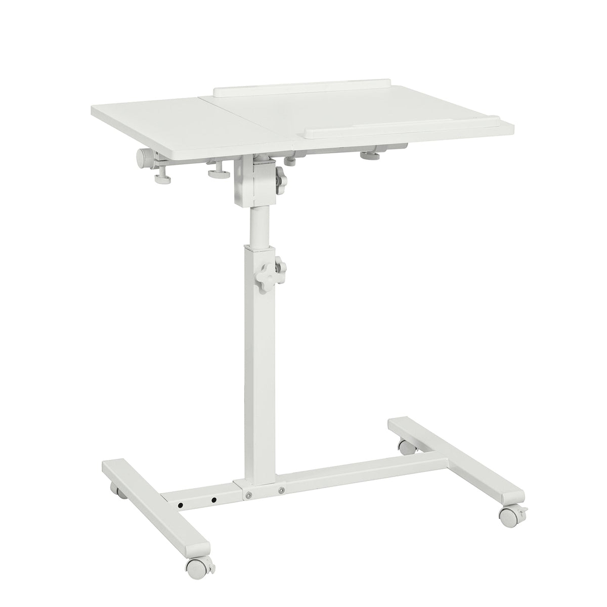SoBuy FBT07N6-W Table de Lit Canapé Table Roulante avec 2 plateaux inclinables – Blanc