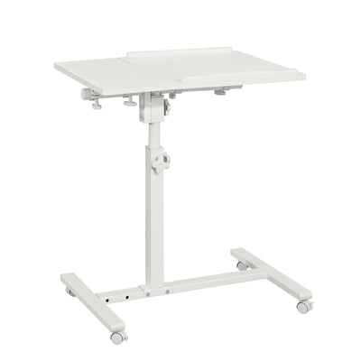 SoBuy FBT07N6-W Table de Lit Canapé Table Roulante avec 2 plateaux inclinables – Blanc