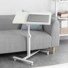 SoBuy FBT07N6-W Table de Lit Canapé Table Roulante avec 2 plateaux inclinables – Blanc