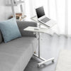 SoBuy FBT07N6-W Table de Lit Canapé Table Roulante avec 2 plateaux inclinables – Blanc