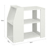SoBuy FBT104-W Bout de Canapé Table d’Appoint Meuble de Rangement avec 3 Etagères et 2 Compartiments Ouverts