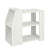 SoBuy FBT104-W Bout de Canapé Table d’Appoint Meuble de Rangement avec 3 Etagères et 2 Compartiments Ouverts