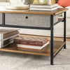 SoBuy FBT107-PF Table Basse avec 2 Tiroirs en Tissu Table d'appoint Table TV Table de Salon Bouts de canapé Style Industriel
