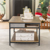 SoBuy FBT107-PF Table Basse avec 2 Tiroirs en Tissu Table d'appoint Table TV Table de Salon Bouts de canapé Style Industriel
