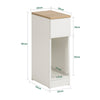SoBuy FBT111-WNx2 Set de 2 Noptiere Înguste de 20 cm – Economie de Spațiu, Sertar și Etajeră