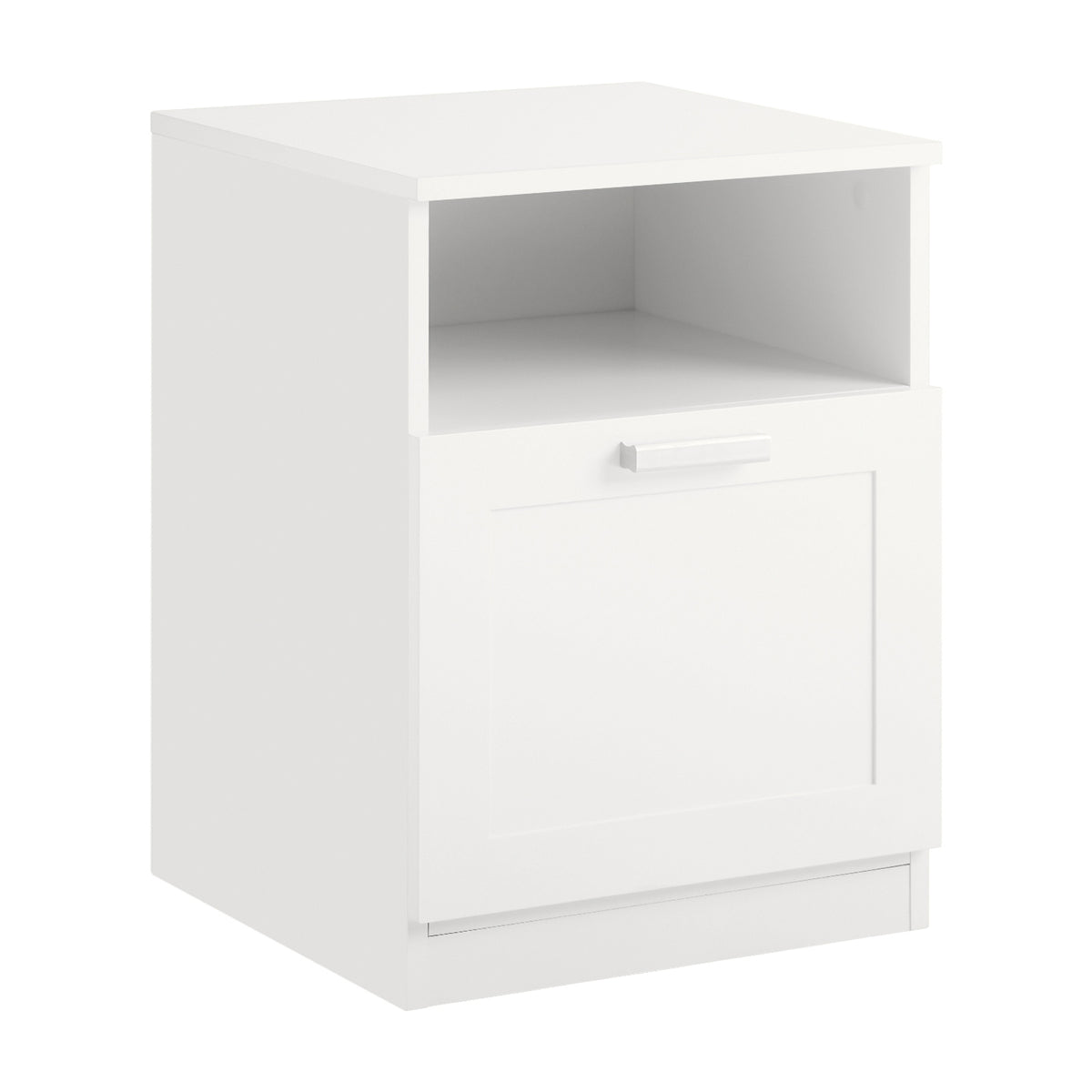 SoBuy FBT112-W Table de Chevet, Table de Nuit, Bout de Canapé, Table d'Appoint avec 1 Compartiment Ouvert et 1 Tiroir