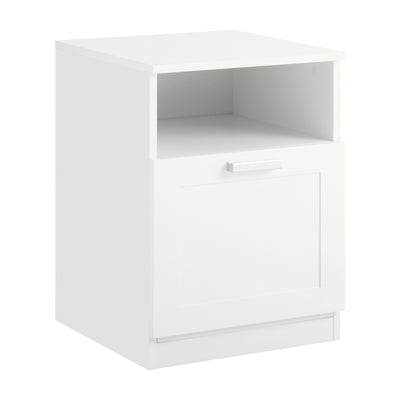 SoBuy FBT112-W Table de Chevet, Table de Nuit, Bout de Canapé, Table d'Appoint avec 1 Compartiment Ouvert et 1 Tiroir