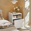 SoBuy FBT112-W Table de Chevet, Table de Nuit, Bout de Canapé, Table d'Appoint avec 1 Compartiment Ouvert et 1 Tiroir