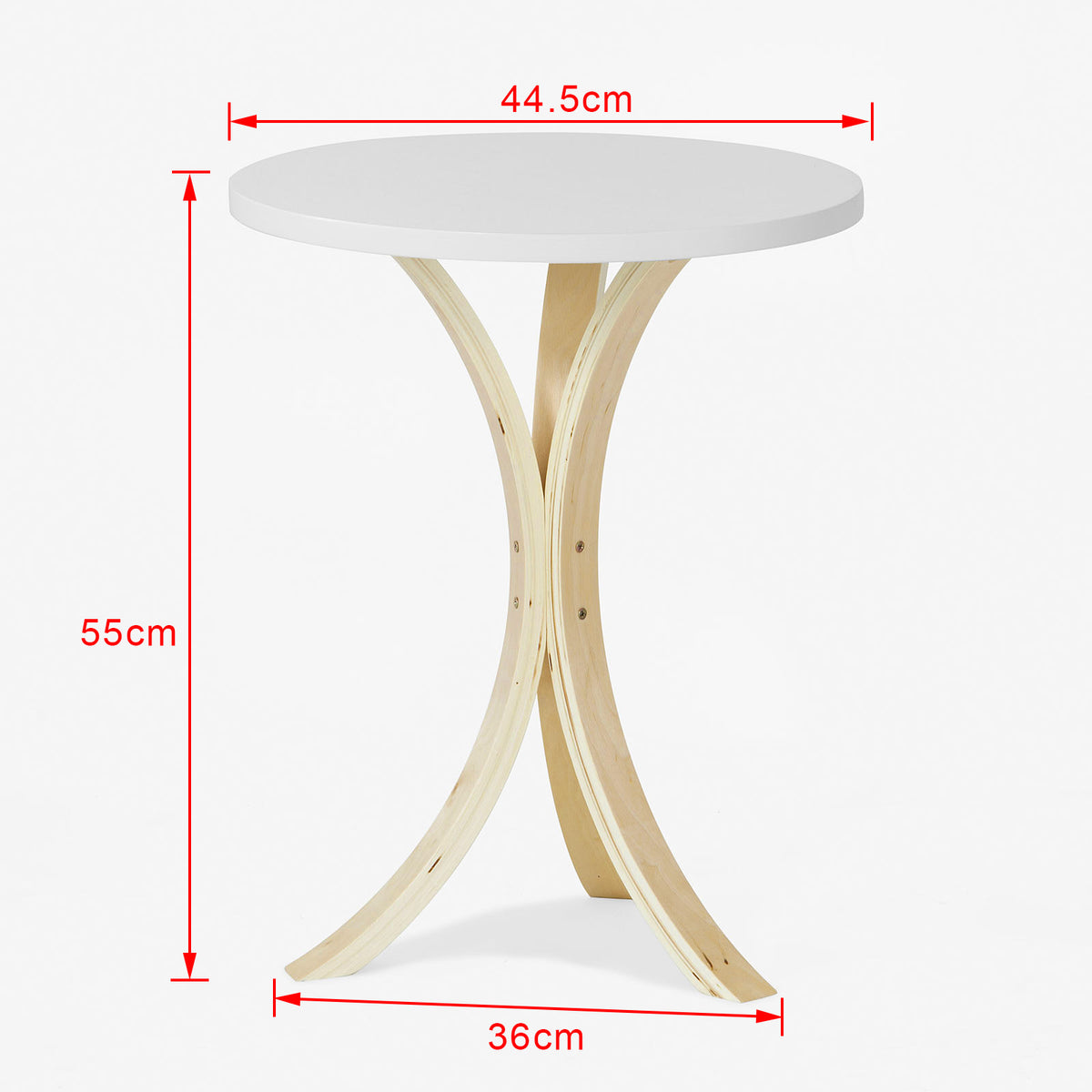SoBuy FBT29-W Măsuță rotundă de cafea cu 3 picioare, masă laterală