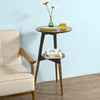 SoBuy FBT39-BR Masă Laterală Design Măsuță de Cafea Rotundă, 2 blaturi, 3 picioare