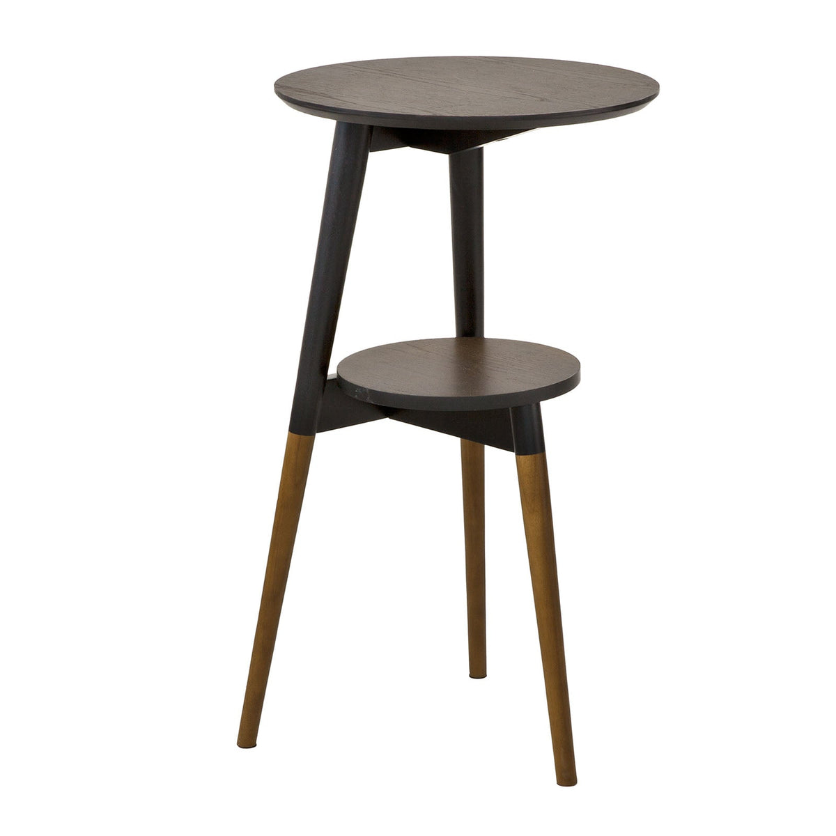 SoBuy FBT39-BR Table d'Appoint Design Table Basse Table café Ronde, 2 plateaux, 3 pieds