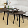 SoBuy FBT40-BR Set de 2, Tables Basses Gigognes Table Café Ronde