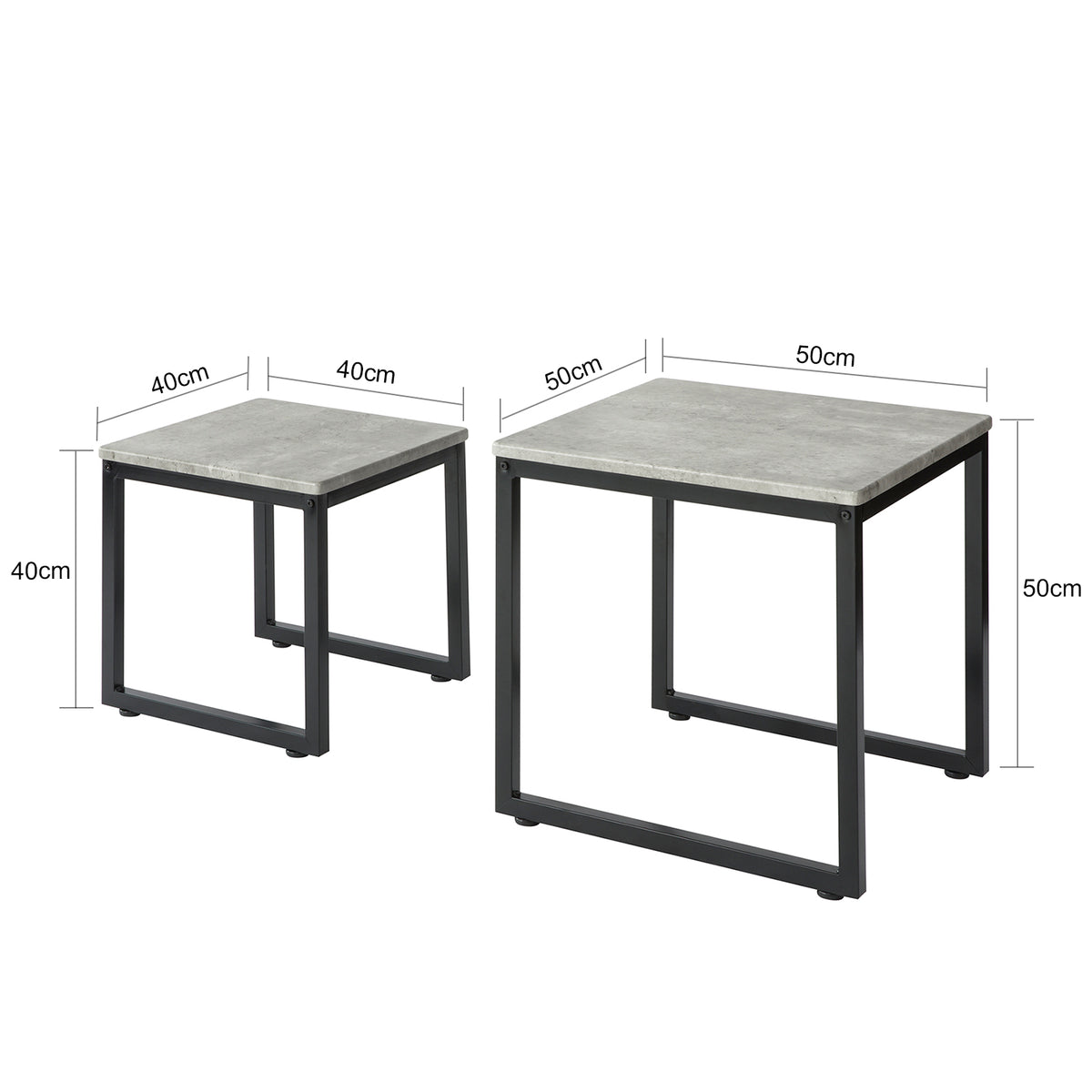 Precomandă SoBuy FBT42-HG Măsuțe de cafea tip cuib, Set de 2, Set de 2 măsuțe laterale stivuibile Măsuțe pătrate Măsuță de cafea