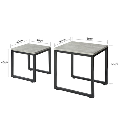 Precomandă SoBuy FBT42-HG Măsuțe de cafea tip cuib, Set de 2, Set de 2 măsuțe laterale stivuibile Măsuțe pătrate Măsuță de cafea